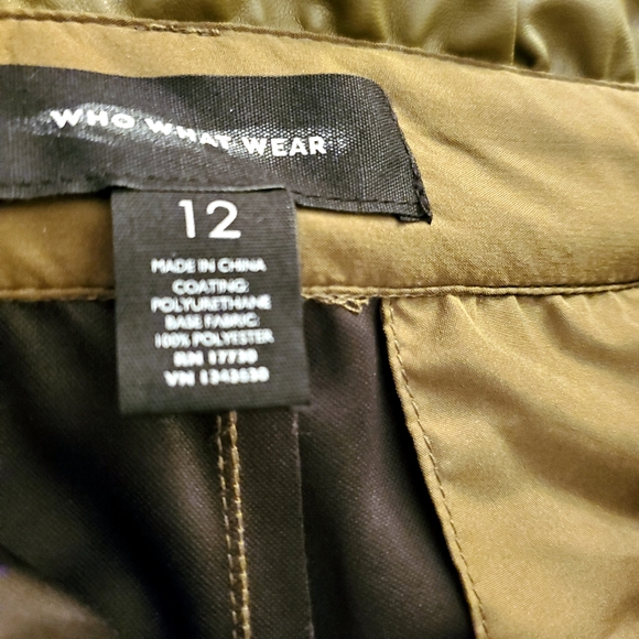 Who what wear army green faux leather pants 12 NWOT - Picture 6 of 6